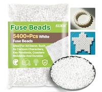 Sukh 5400+Pcs Fuse Beads - Fuse Beads Kit Melty Kit Melting Bulk Iron for Kids Crafts, Ideal for Boys and Girls Christmas Birthday Gifts (White)