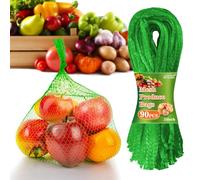 Sukh 90PCS Mesh Produce Bags - 24Inch Mesh Vegetable Bags Onion Storage Net Produce Seafood Net for vegetables Storage Fruits Seafood and Other Agricultural Products Green