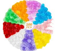 Sukh Bingo Chips Counter for Bingo Game 500pcs Multicolor Transparent Plastic Poker Chips Markers Tokens For Events Family Party Games Double Sided Bingo Counters For Kids Maths Resources Learning