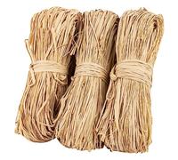 Sukh Natural Raffia Ribbon - 3PCS Raffia Straw for Florist Bouquets Decoration Twine Crafts Ribbon for Wrapping Christmas Birthday Halloween Easter Anniversary Florist Supplies