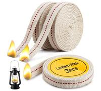 Sukh Oil Lamp Wicks - Lantern Wicks 3 Rolls 1/2 Inch Flat Cotton Wicks with Genuine Red Stitch Replacement Oil Lamp Wick for Paraffin Oil Kerosene Based Lanterns