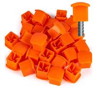Sukh Rebar Caps - 30Pcs Orange Mushroom Safety Cover for T-Posts, Building Construction Protection Stakes - Plastic End Caps Fit #3-#7 Stake Sizes