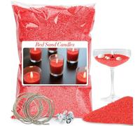 Sukh Red Sand Candles and Wicks - 430G(0.94lb) Candles Sand with Wicks Refillable Candle for Weddings, Dating, Halloween, Christmas