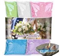 Sukh Snow Pearled-Candles with Wicks - DIY Candle Sand, Mixed 5 Colours Pearled Sand Wax, Refillable for Weddings, Parties, Holidays