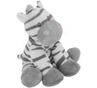 Suki Baby Small Zooma Soft Boa Plush Rattle with Embroidered Accents (Zebra), grey & white