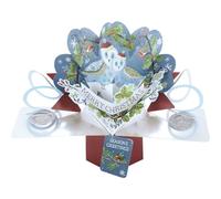 Suki Gifts 3D Christmas Pop Up Card - Owls in Wreath Suki Gifts Multicolor