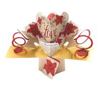 Suki Gifts 3D Pop Up Christmas Card - Poinsettia Suki Gifts Multicolor