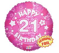 Suki Gifts Holographic Foil Balloon Pink
