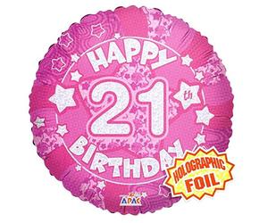 Suki Gifts Holographic Foil Balloon Pink