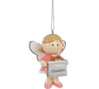 Suki Gifts International 5.5cm Fairy Christmas Decoration, Pink/White