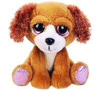 Suki Gifts Lil Peepers Fun Molly Spaniel Dog Plush Toy with Pink Sparkle Accents (Medium, Brown)