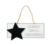 Suki Gifts Sleeps Until Christmas Countdown Chalk Board Sign in White Suki Gifts White