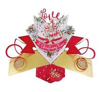 Suki Gifts XPOP058 Pop Up Greeting Card Reindeer Christmas, Multi-Colour