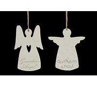 Suki Gisela Graham Cream Ceramic Guardian Angel Decoration Ornament Bauble (cream with polka dots)