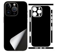 SUKIDIOVQ for 2 Pack iPhone 16 Pro Skin Wrap Phone Sticker 3M Vinyl Ultra Thin Slim Ultralight Decal Glass Protector Film Protective Back Side Borders Camera Frame Black Multiple Color