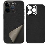 SUKIDIOVQ for iPhone 14 Pro Max Phone Sticker Skin Wrap Leather Strip 3M Ultra Thin Slim Ultralight Decal Glass Protector Film Protective for Back Camera Frame Black