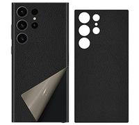 SUKIDIOVQ for Samsung Galaxy S24 Ultra Phone Sticker Skin Wrap Leather Strip 3M Ultra Thin Slim Ultralight Decal Glass Protector Film Protective for Back Camera Black