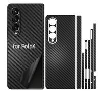 SUKIDIOVQ for Samsung Galaxy Z Fold 4 Phone Sticker Skin Wrap Carbon Fiber 3M Vinyl Ultra Thin Slim Ultralight Decal Glass Protector Film Protective for Back Side Borders Camera