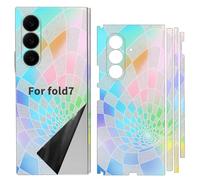 SUKIDIOVQ for Samsung Galaxy Z Fold 7 Skin Wrap Using 3M Phone Sticker Film Vinyl Decal Glass Protector for Back Side Dazzling Colorful (Vortex)