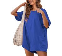 Sukiglam Jumpsuits for Women UK Summer Casual Short Sleeves Playsuit Elegant Reversible Jumpsuits with Pockets Wide Leg Short Rompers One Piece Loose Beach Playsuits
