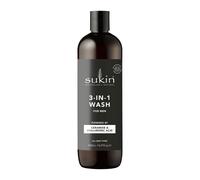 Sukin - Men's 3 in 1 Wash - Hydrates Face, Hair and Body - Infused with Ceramides, Hyaluronic Acid and More - Natural Hair, Face and Body Wash - 500ml