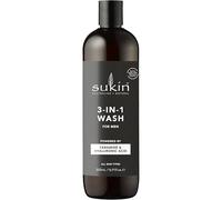 Sukin - Men's 3 in 1 Wash - Hydrates Face, Hair and Body - Infused with Ceramides, Hyaluronic Acid and More - Natural Hair, Face and Body Wash - 500ml