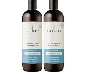 Sukin Natural Hydrating Shampoo, Coconut, 500 millilitre (Pack of 2)