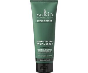 Sukin Super Greens Face Scrub 200g - with Kale, Spirulina & Pineapple; cruelty free & vegan friendly -polishes leaving the skin smooth and free of impurities.