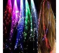 Sukisuki LED Light Braid Luminous Hairpin,Flashing Fiber Optic Hair Braid Barrettes Flashing Light Up Extension Barrettes Halloween Party Favors Multicolor