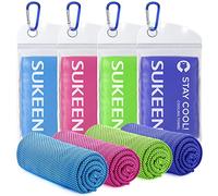 Sukkeen Cooling Towel - 4 Pack Ice Towels for Neck, Gym - Blue, Green, Pink, Royal Blue