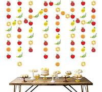 Sukkot Decorations - 8pcs Sukkot Themed Garland, Hanging Banner 6 Patterns, Bunting Streamers Backdrop for Sukkah Jewish Holiday Decorations