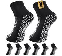 SukModen Double Tread Non Slip Hospital Socks, 3 Pairs Fall Prevention Extra Large Slipper Socks for Men Women | Anti Slip Socks 9-13