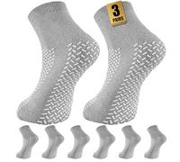 SukModen Double Tread Non Slip Hospital Socks, 3 Pairs Fall Prevention Extra Large Slipper Socks for Men Women | Anti Slip Socks 9-13
