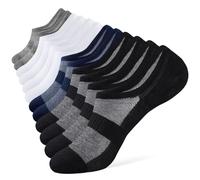 SukModen No Show Socks for Men, 6 Pairs Invisible Trainer Socks, Low Cut Cotton Thin Ankle Socks, Breathable Casual Summer Sock with Non-Slip Silicone(Mixed 9-11)