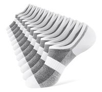 SukModen No Show Socks for Men, 6 Pairs Invisible Trainer Socks, Low Cut Cotton Thin Ankle Socks, Breathable Casual Summer Sock with Non-Slip Silicone(White 5-8)