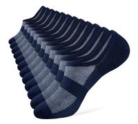 SukModen No Show Socks for Men, 6 Pairs Invisible Trainer Socks, Low Cut Cotton Thin Ankle Socks, Breathable Casual Summer Sock with Non-Slip Silicone(Blue 9-11)