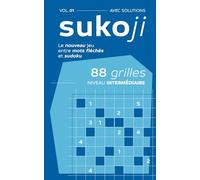 Sukoji: Le nouveau jeu entre mots fléchés et sudoku - Intermédiaire - Vol. 1 - 88 puzzles