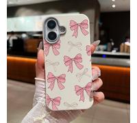sukoly Compatible with iPhone 12 Pro Max Lmitation Litchi Grain Leather Pattern Case,Cute Big Pink Bow Pattern Soft TPU Slim Fit-Drop Shockproof Camera Bump Frame Protective Cover,White