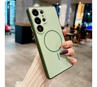 sukoly Compatible with Samsung Galaxy S25 Edge Magnetic Case,Compatible with MagSafe Military Drop Protection Cases,Colorful Luxury Texture Soft Shockproof Protection Cover for Women Men,Green