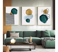SUKPDJO Abstract Pictures Geometric Wall Pictures Minimalist Canvas Pictures Marble Poster Teal Abstract Wall Pictures Living Room Wall Decoration Picture No Frame (B,40 x 60 cm No Frame)