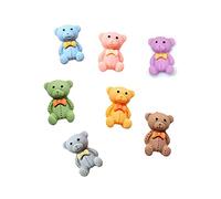 SUKPSY 50 Pcs Flatback Resin Rabbit/Bear Charms Mixed Color Craft Making Embellishments Supplies Flat Back Scrapbooking Resin Buttons for Hair Clip Hair Accessories Phone Case (Mix Color Bear)