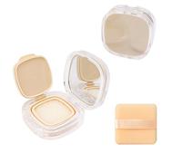 SUKPSY Square Transparent Empty Air Cushion Box with Mirror and Sponge Powder Puff,Portable Refillable Plastic Compact DIY Makeup Powder Case Travel Container for Foundation BB Cream (15g,0.5oz)