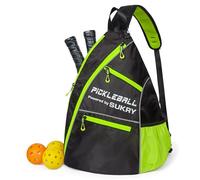 SUKRY Pickleball Bag Sling backpack with Water Bottle Holder for Men and Women Pickle ball Accessories Water-Resistant Sprot Bag