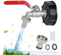 Sukudon 1/2" IBC Tank Adapter Brass Threaded Connector Valve Fitting Parts Replacement for Garden Tap Water Tank Hose Fitting Parts