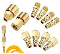 Sukudon 10 pcs Air Line Connectors Euro Airline Hose Compressor Fittings 1/4" BSP Air Coupler and Plug Kit Couplings Connector Male Female