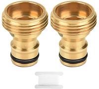 Sukudon 2 Pack Garden Hose Tap Connector-40 * 25mm-Brass Female Threaded Tap Connector for Hosepipe, Threaded Faucet Adapter