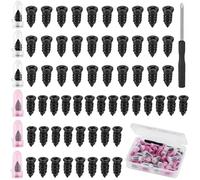 Sukudon 61Pcs Tubeless Tyre Puncture Repair Kit, Quick Fix Tyre Repair Screws Plugs (30 Large & 30 Small) with Screwdriver & Case, Emergency Rubber Nail Self-Service for Car, Motorcycle, ATV & EV