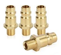 Sukudon AK-18 Compressed Air Coupling 1/8 Male Thread Coupling 1/8 Inch Brass Coupling Plug Male Thread Coupling Socket Hose Plug Valve Socket Threaded Plug