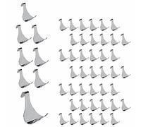 SUL Chrome Plated Moulding Hook Picture Rail Hooks Hangers, Picture Moulding Rail Frame Hook Hangers for Art Exhibition Gallery Picture Billboards Hanging Clothes Keys Holder - CHROME (50 PK)