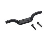 SUL Cleat Hook 100mm Heavy Duty Black Coated Rope Cord Cleat Hook, Halyard Rope Cleat Hook Flagpole Trailer Rope Roman Blind Cord Hooks Cleat Hooks for Washing Line with Screws - 4 inch (1)